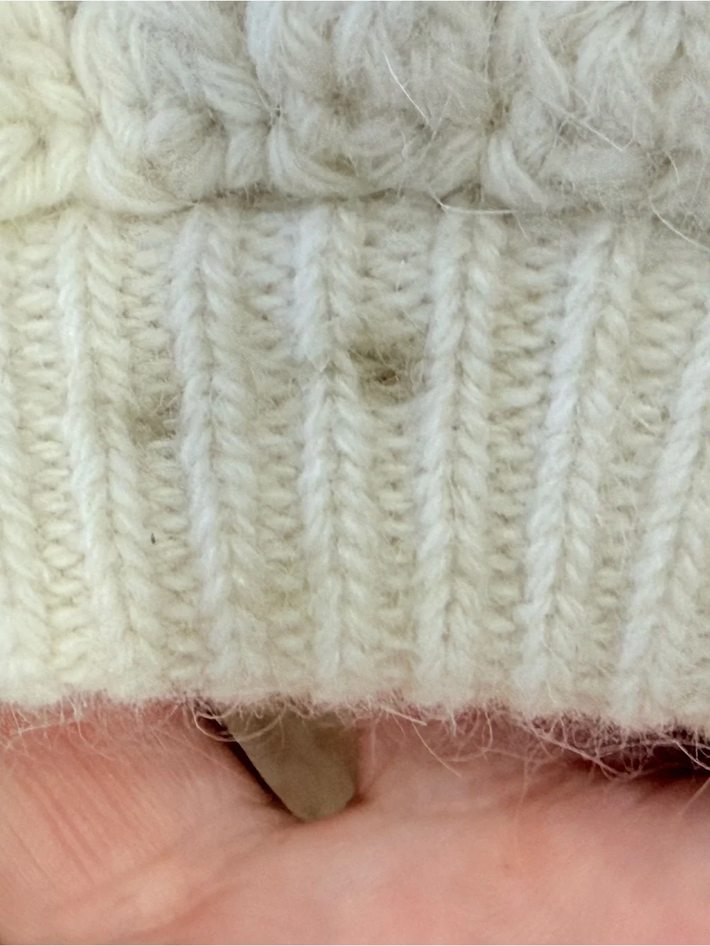 Accessorize wool angora rabbit hair blend Cream Crochet Knit Beret OS